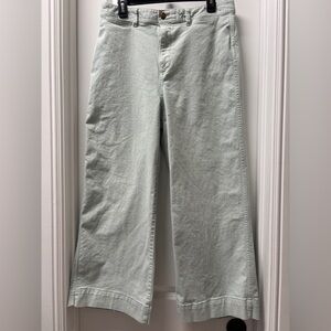 GAP Size 12 High Rise Wide Leg Crop Pants- Light Turqiuoise Color